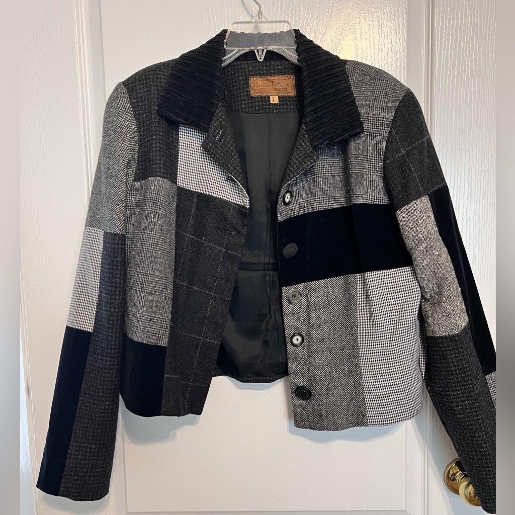 Fall Jacket. Patchwork Black And White